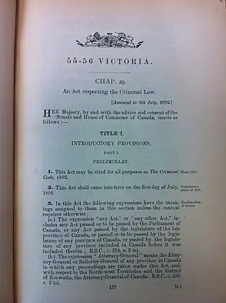 Typeset text under the heading 55–56 Victoria and the lesser royal arms