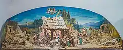 Nativity carved by Rudolf Moroder and painted by Josef Moroder-Lusenberg exposed at the Museum Gherdëina in Urtijëi.
