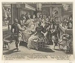 Belshazzar's feast, Van de Passe after Maerten de Vos (the engraving on the right)