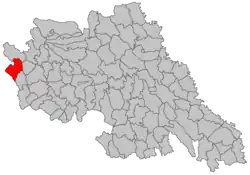 Location in Iași County