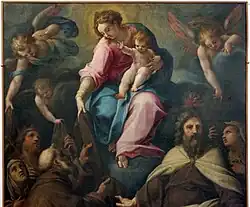 Our Lady of Mount Carmel Delivering the Scapular to Saint Simon Stock, Pinacoteca Parrocchiale, Corridonia