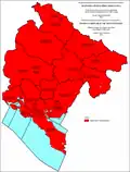 Ethnic structure of Montenegro by counties and cities 1948