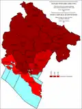 Ethnic structure of Montenegro by counties and cities 1948