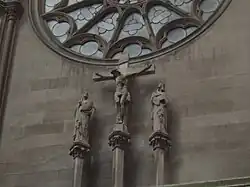 A crucifix on the wall of a church