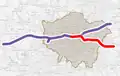 Map of the 3rd phase of Crossrail 2018