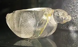 Room 33 – A hamsa sacred goose vessel made of crystal from Stupa 32, Taxila, Pakistan, 1st century AD