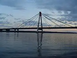 October bridge over Sheksna River, the first cable-stayed bridge in Russia