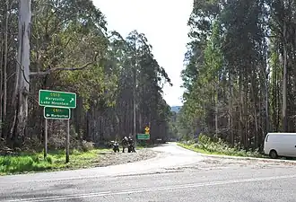 Cumberland Junction - the intersection of roads leading to Warburton, Marysville and Woods Point