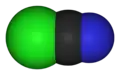 Spacefill model of cyanogen chloride