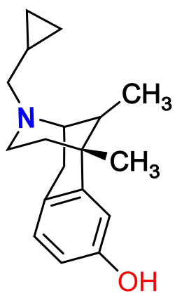 Chemical structure of cyclazocine.