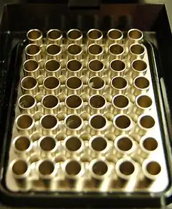 Image 23Inside of a 48-well thermal cycler, a device used to perform polymerase chain reaction on many samples at once (from History of biology)