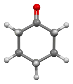 Ball-and-stick model of cyclohexanone