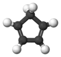 Ball and stick model of cyclopentadiene