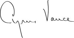 Cursive signature in ink