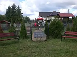 Commemorative stone to the foundation of Czarnocin in 1198, and the establishment of the village's OSP in 1947