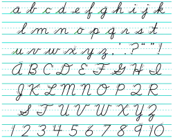 D'Nealian script