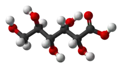 Ball-and-stick model of gluconic acid