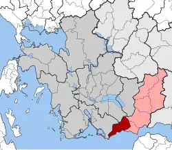 Location within the regional unit