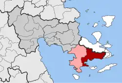 Location within the regional unit