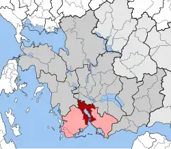 Location within the regional unit