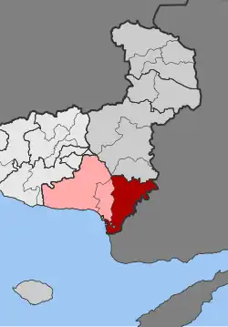 Location within the regional unit
