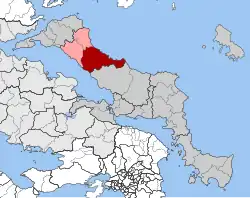 Location within Euboea regional unit