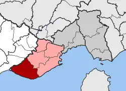 Location within the regional unit