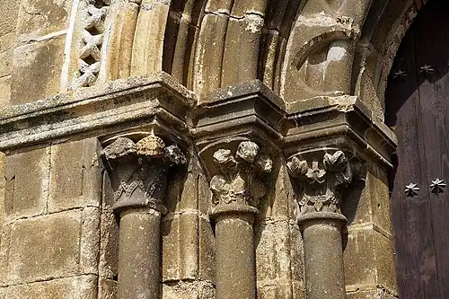 Detail from the portal. Repeating jamb columns serving as dynamic structural and decorative elements.