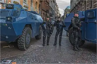 Berliet VXB-170 four-wheel armoured vehicle of the Mobile Gendarmerie