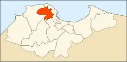 Map of Algiers Province highlighting Bouzaréah District