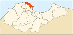Map of Algiers Province highlighting Bab El Oued District
