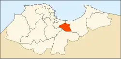 Map of Algiers Province highlighting El Harrach District