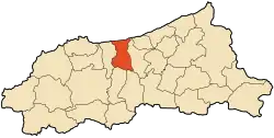 Location of Taher in the Jijel Province