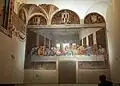 Leonardo da Vinci's Last Supper, as it appears on the refectory wall