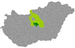 Dabas District within Hungary and Pest County.