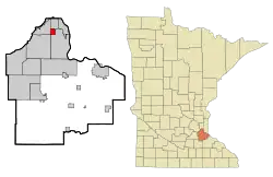 Location of the city of Sunfish Lake within Dakota County, Minnesota