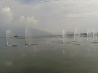 View of the Dal Lake from Foreshore Road