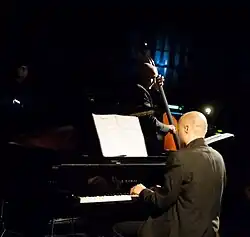 Dan Papirany Trio in Bucharest, Romania. (From left): Wright, McGregor, Papirany