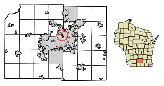 Location of Maple Bluff in Dane County, Wisconsin.