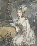 Drawing of Elizabeth, Countess Harcourt by Daniel Gardner, c.1770s-80s.