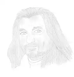 Pencil sketch of Daniel Hůlka, 2019