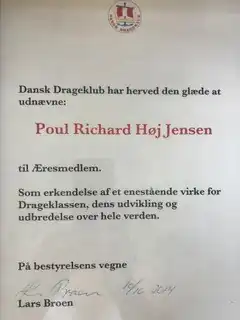 Certificate of the Danish Dragon Club