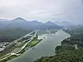 The Namhangang River flowing next to Danyang Station