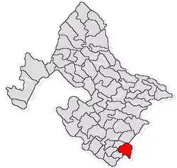 Location in Mehedinți County