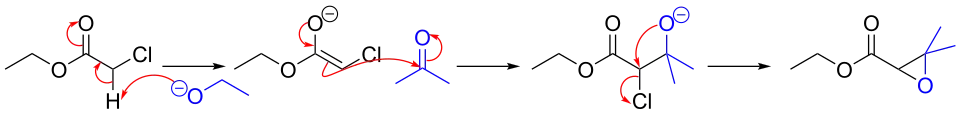 Arrow-pushing mechanism for the Darzens reaction.