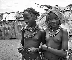 Adolescent Dassanech girls in Omerate, Ethiopia, 2015