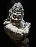 Stone sculpture of a guardian figure, 7th–8th centuries CE, Datong Museum.