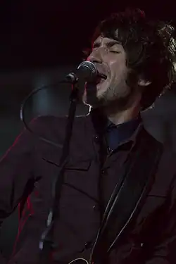 Lane performing with You Am I at the Kidgeeridge Music Festival in May 2015