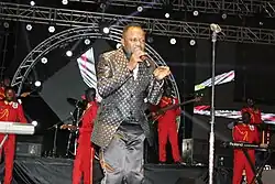 David Lutalo on stage in 2017
