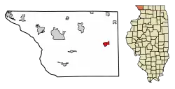 Location of Stockton in Daviess County, Illinois.
